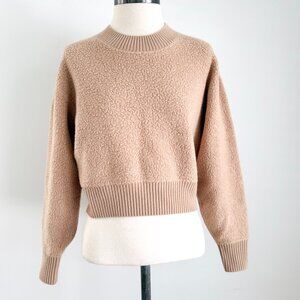 Aritzia The Group Babaton Sherpa Crewneck Sweatshirt XXS Tan Wool Blend